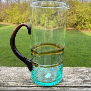 Cocktail Colombian Art Glass Pitcher
